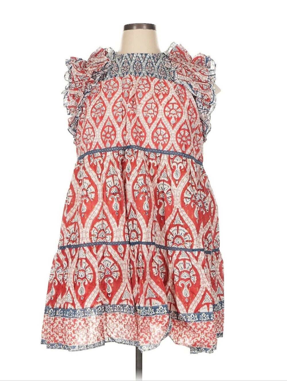 Ash & Eden Red and Blue Boho Dress with Metallic Accents | Size XL - NWT - Picture 2 of 6